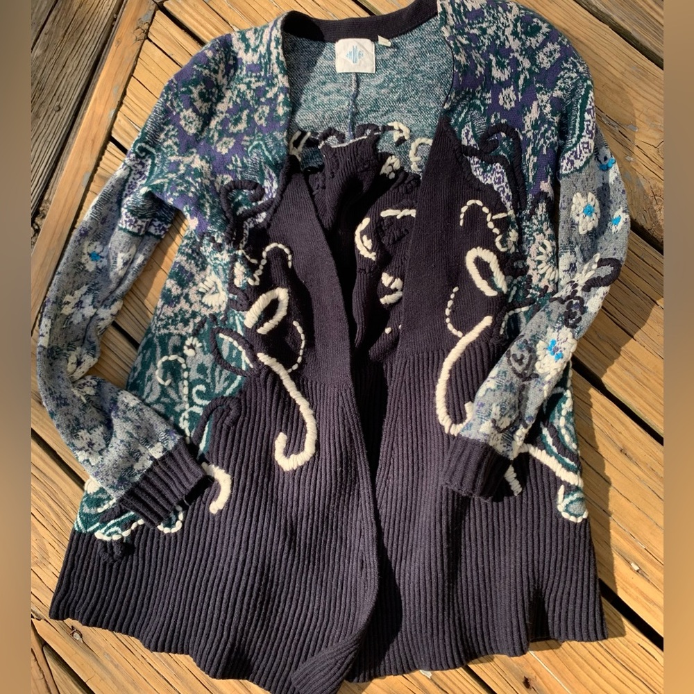 Anthropologie HWR Emmia Open Front Cardigan Sweater XS